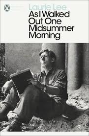 good travel writing. Cover from Laurie Lee's travel writing classic, 'As I went out one mid summer's morning'. A young man with a note book, sits by the ruins of a bombed out Spanish civil war building.